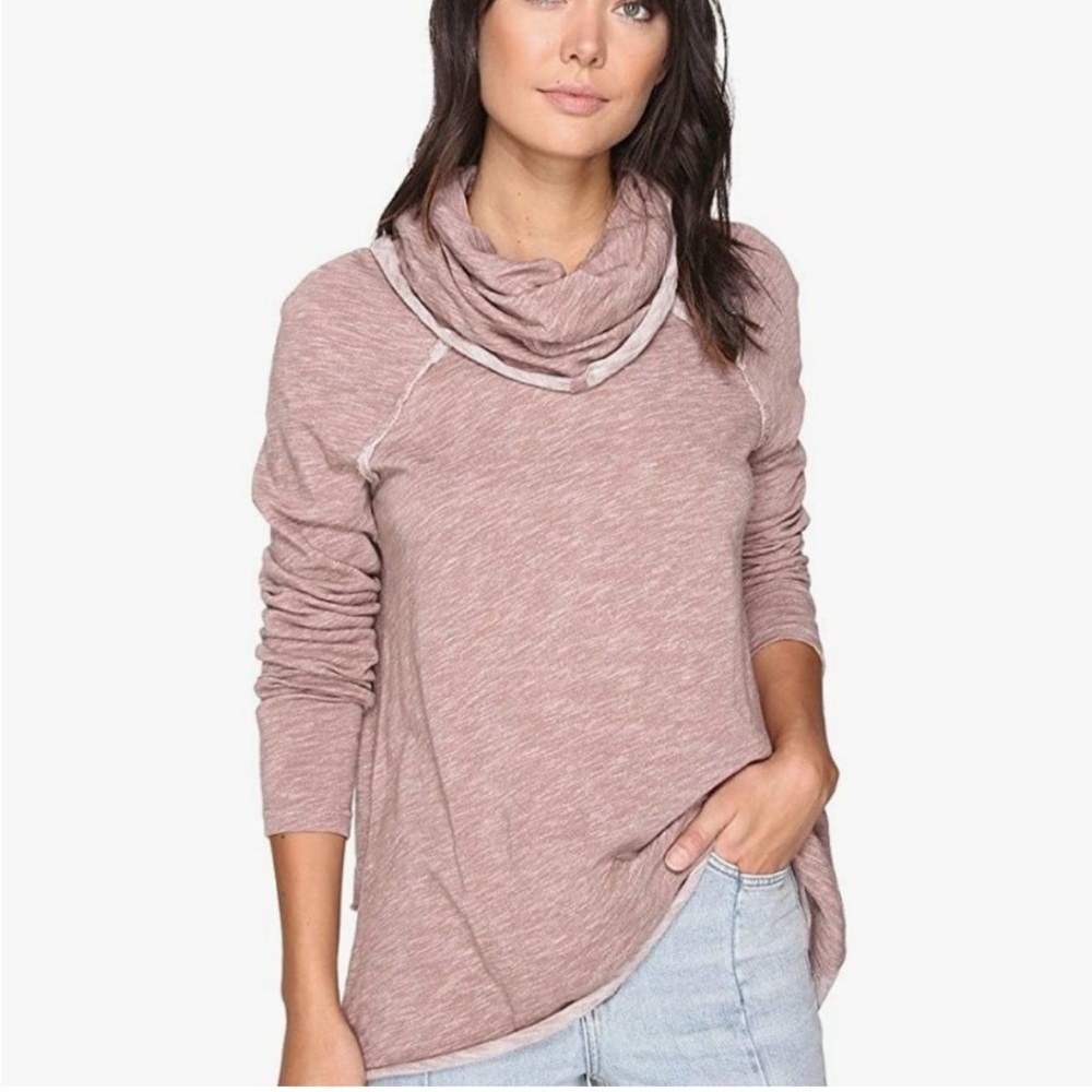 Free People Beach Cocoon Cowl Pullover Rose